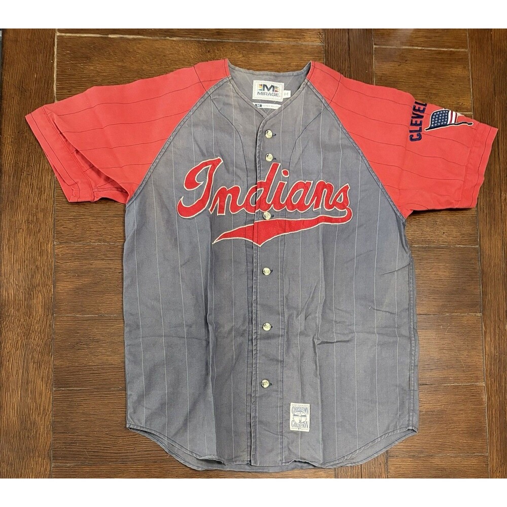 Vintage Cleveland Indians Men’s Size M Mirage Grey Baseball Jersey